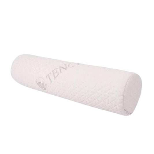 Coussin orthopédique cylindrique multifonction sur fond blanc