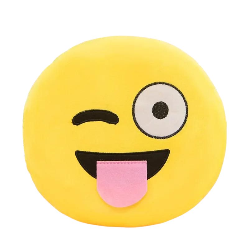 Coussin personnage émoticônes clin d’œil