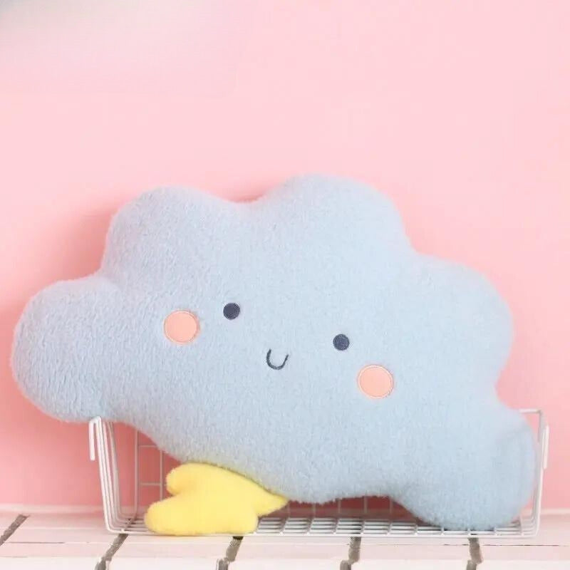 Coussin nuage éclair bleu