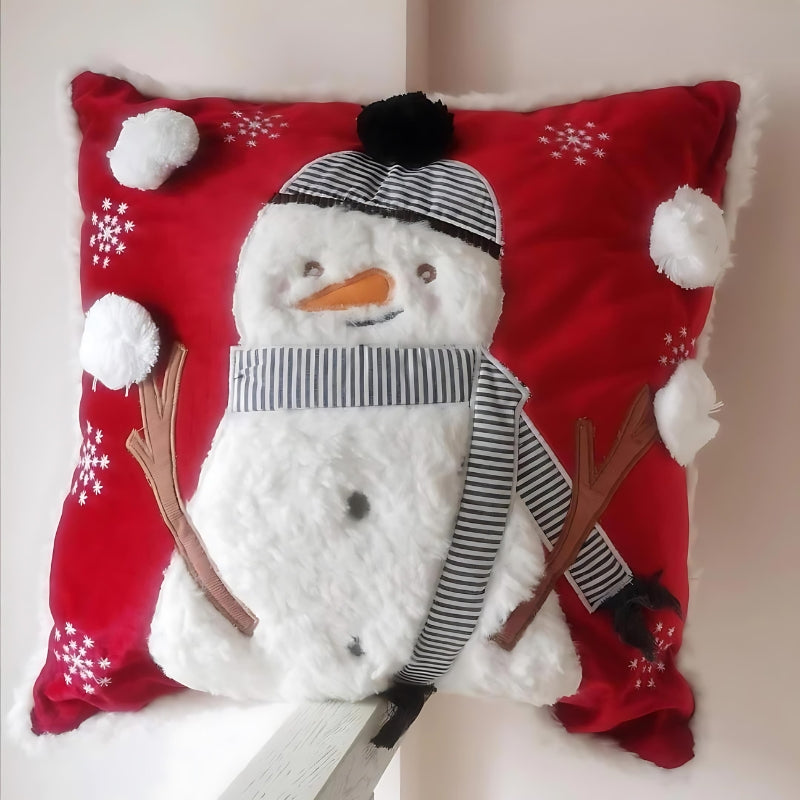 Coussin noël avec bonhomme de neige