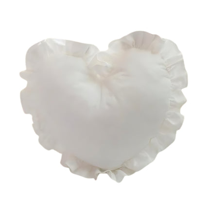 Coussin Cœur avec Volants blanc
