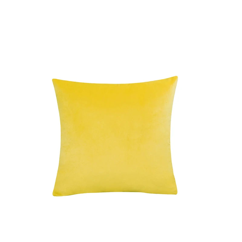 Housse de coussin ultra doux jaune