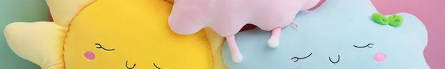 Coussin enfant en forme de soleil et nuage
