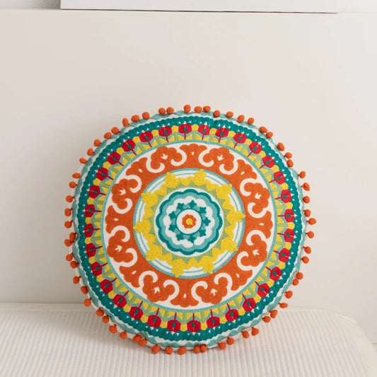 Coussin brodé rond 45cm