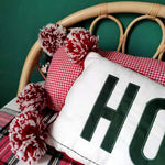 Coussin noël rectangle avec pompons - Vignette | EspaceCoussin