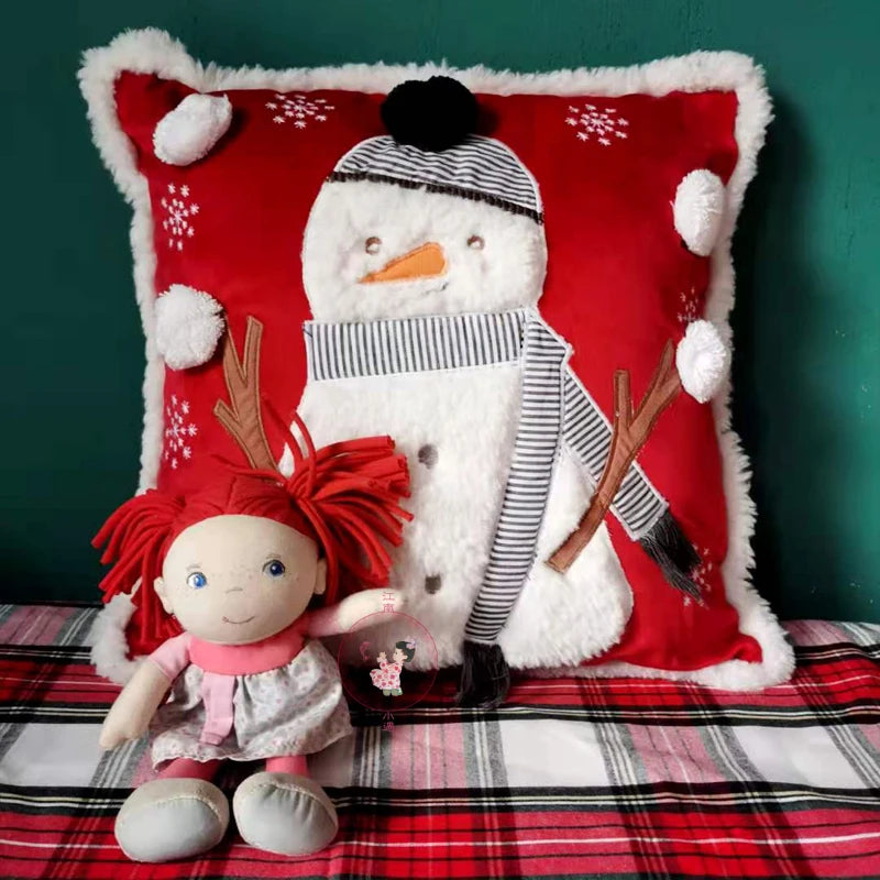 Coussin noël avec bonhomme de neige 45x45cm