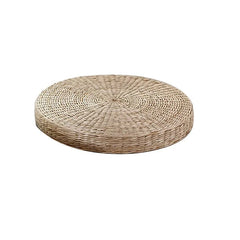Coussin de sol rond en paille tissée