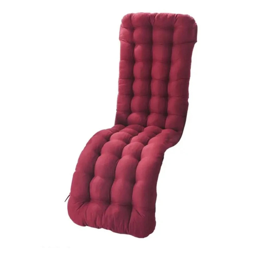 Coussin bain de soleil chaise longue bordeau