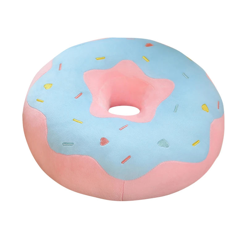 Coussin enfant sol en forme de donuts bleu