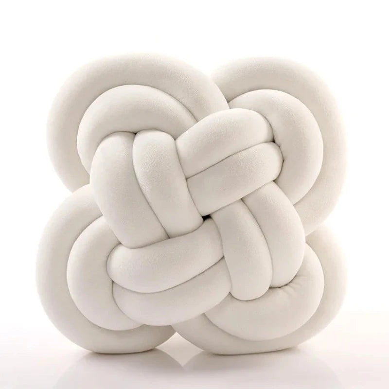 Coussin nœud pour canapé blanc