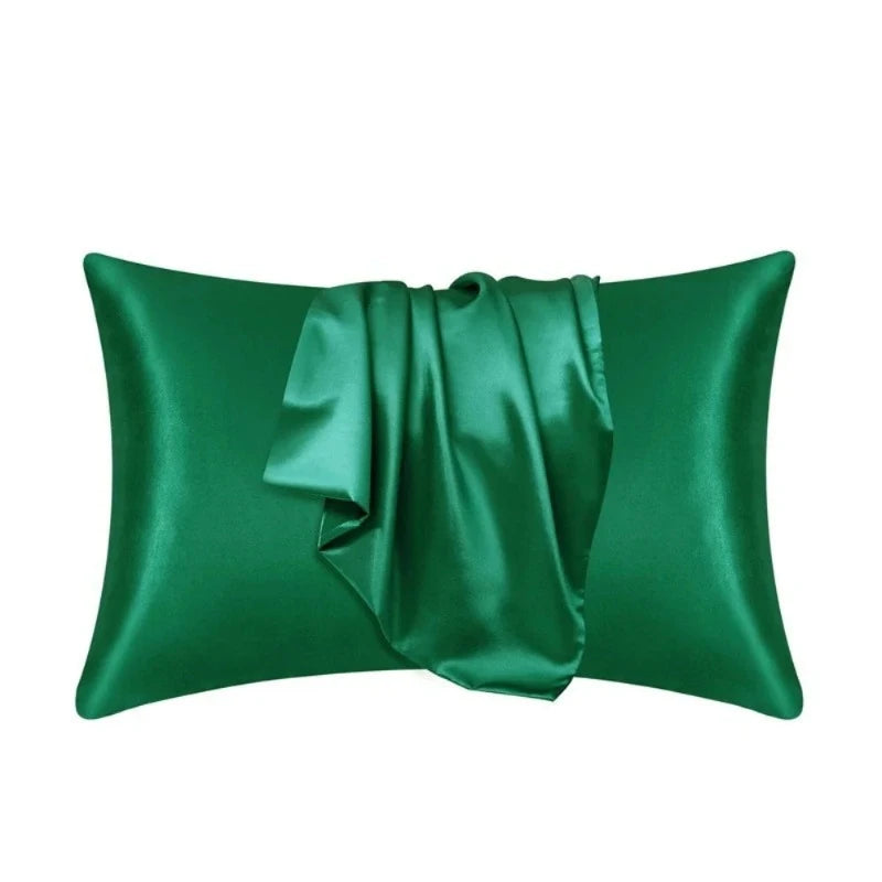 Housse de coussin en soie vert