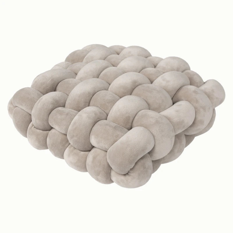 Coussin nœud carré beige