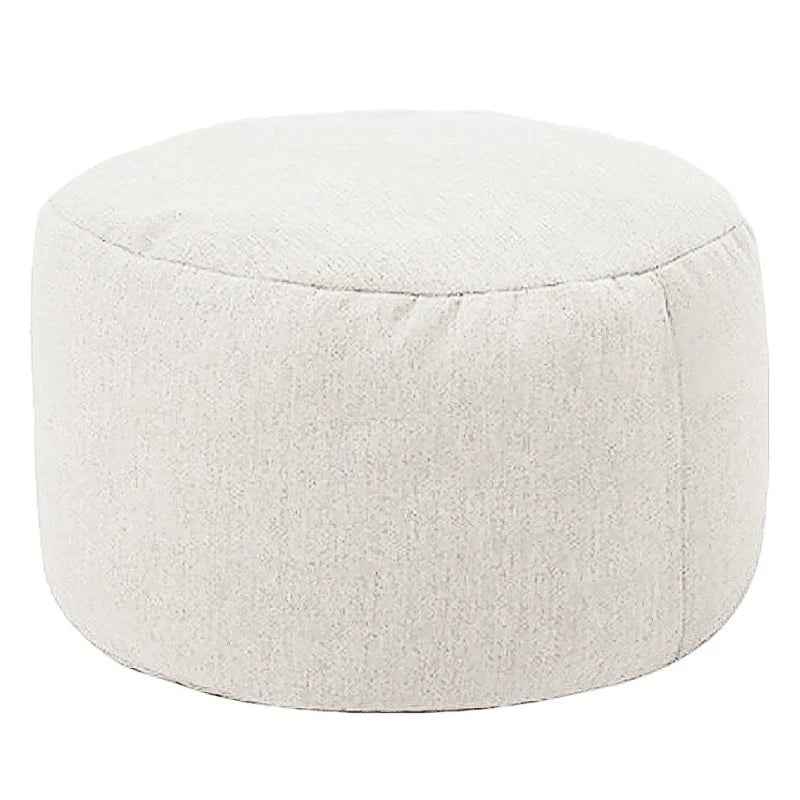 Coussin de sol tabouret rond blanc