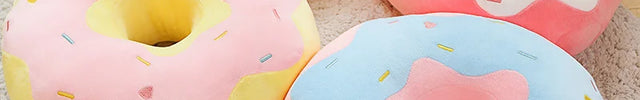 Coussin enfant sol en forme de donuts