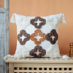 Coussin bohème chic marron et beige - Vignette | EspaceCoussin