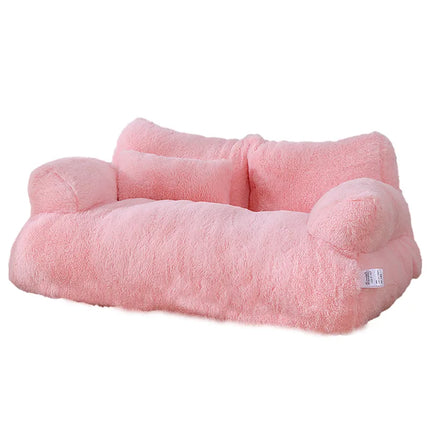 Coussin pour chat super doux en forme de canapé rose