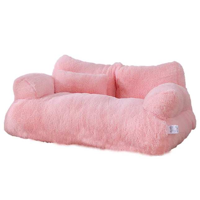 Coussin pour chat super doux en forme de canapé rose