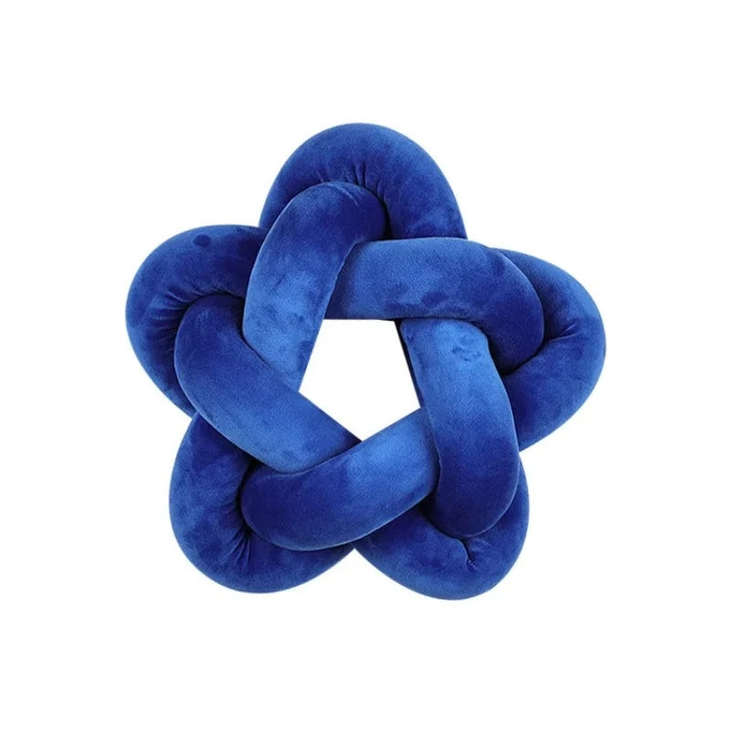 Coussin nœud en forme d'étoile bleu