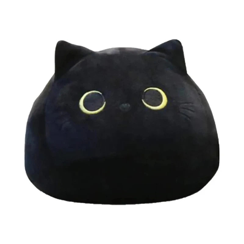 Coussin personnage en forme de tête de chat noir