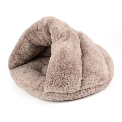 Coussin pour chat chauffant beige