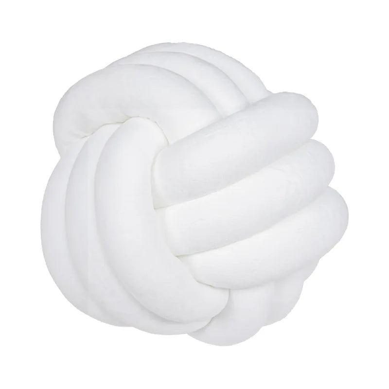 Coussin nœud rond blanc