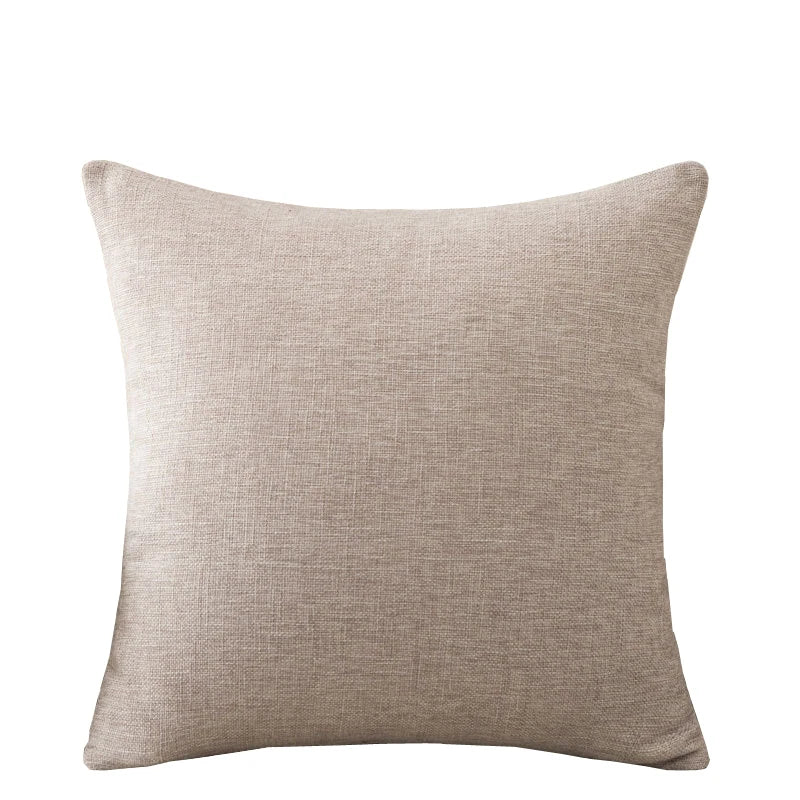 Housse de coussin en lin confortable beige