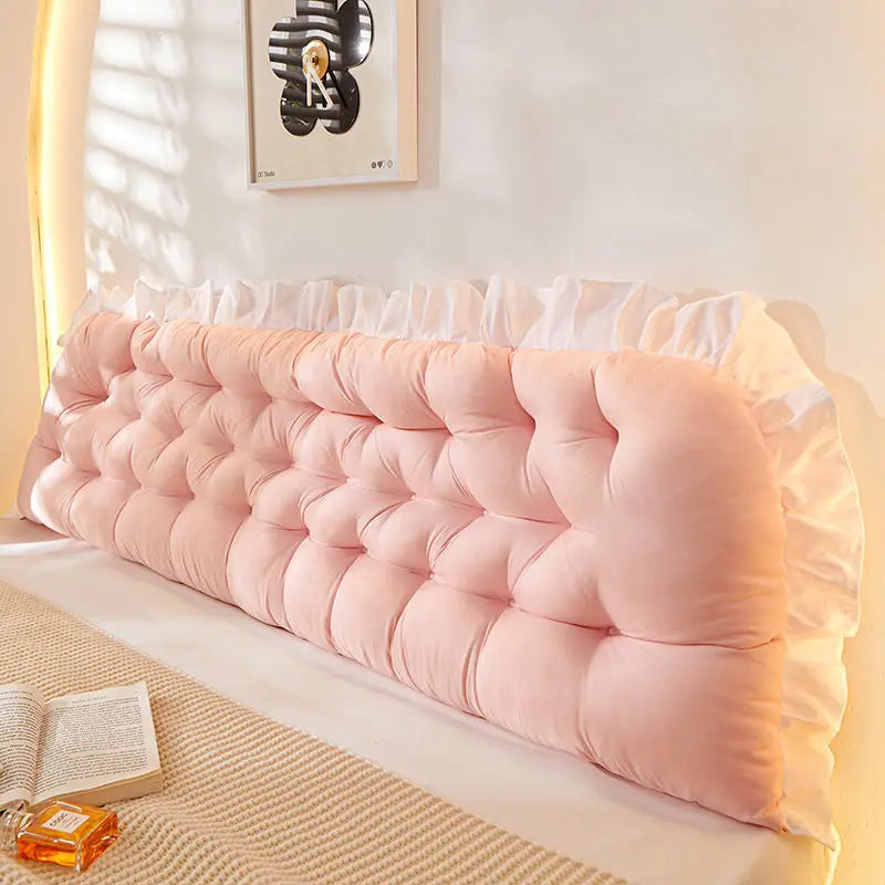 Coussin tête de lit confortable rose