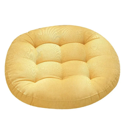 Coussin de sol rond jaune