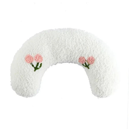 Coussin pour chat en forme de U blanc