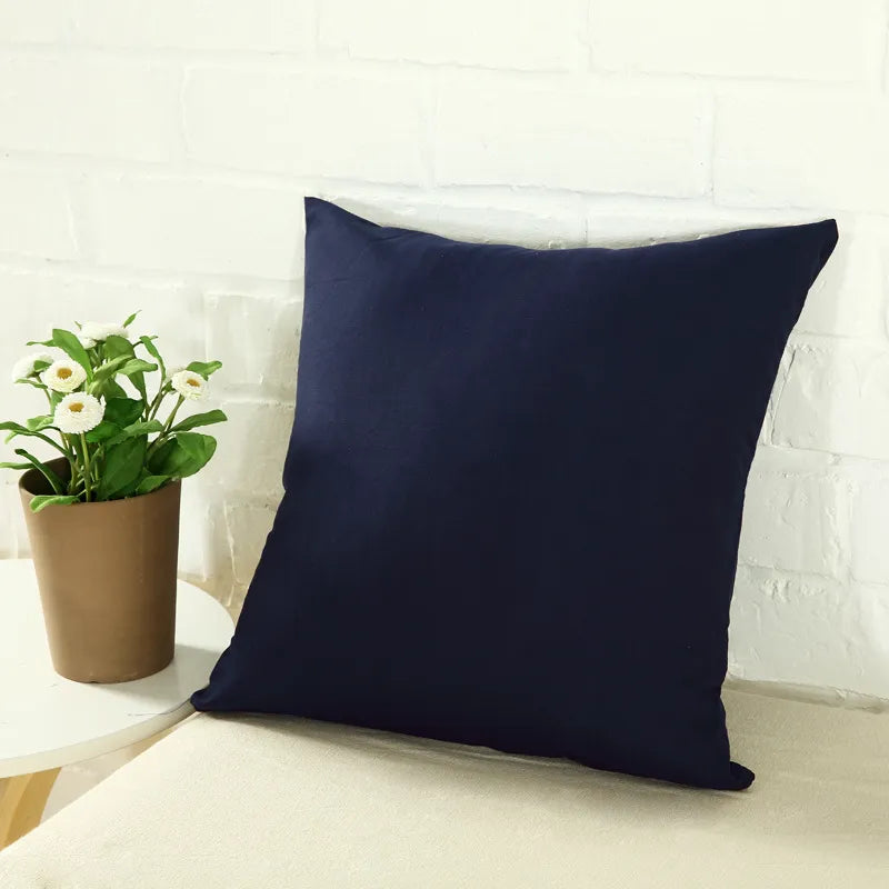 Housse de coussin multicolore bleu