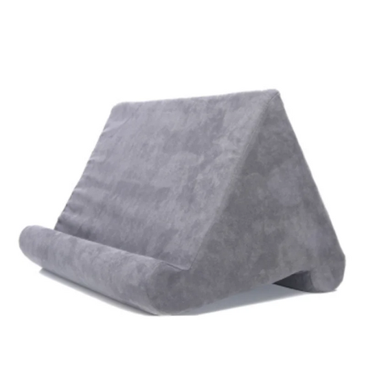 Coussin de lecture pour tablette et livre gris