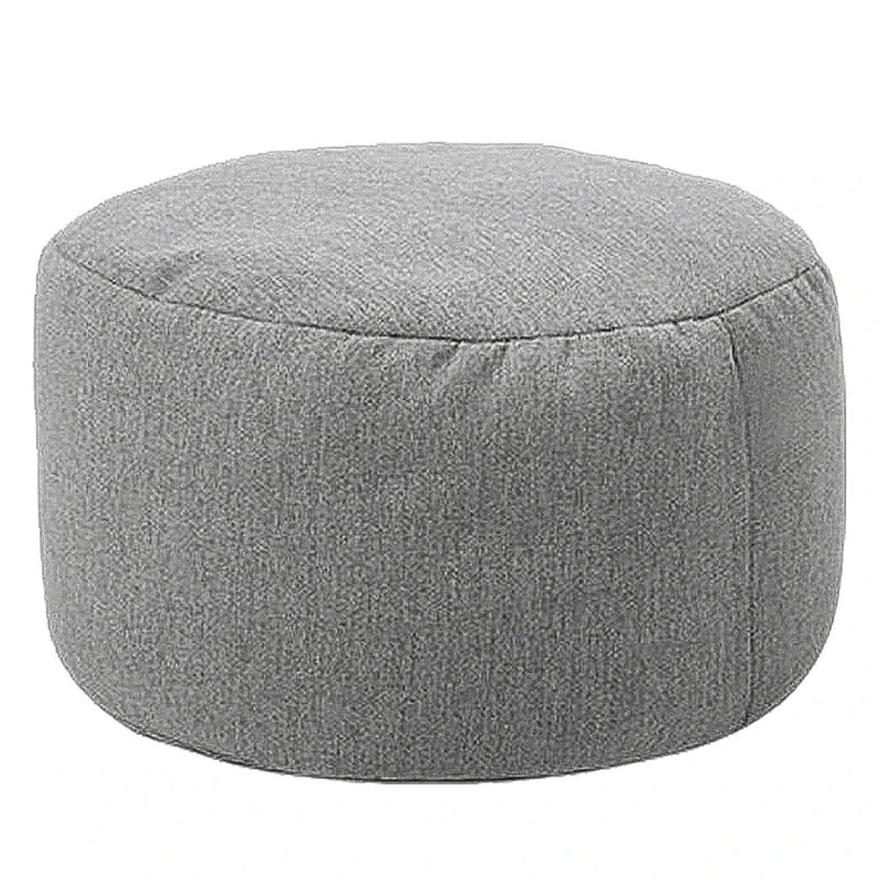 Coussin de sol tabouret rond gris