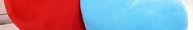 Coussin coeur rouge et bleu