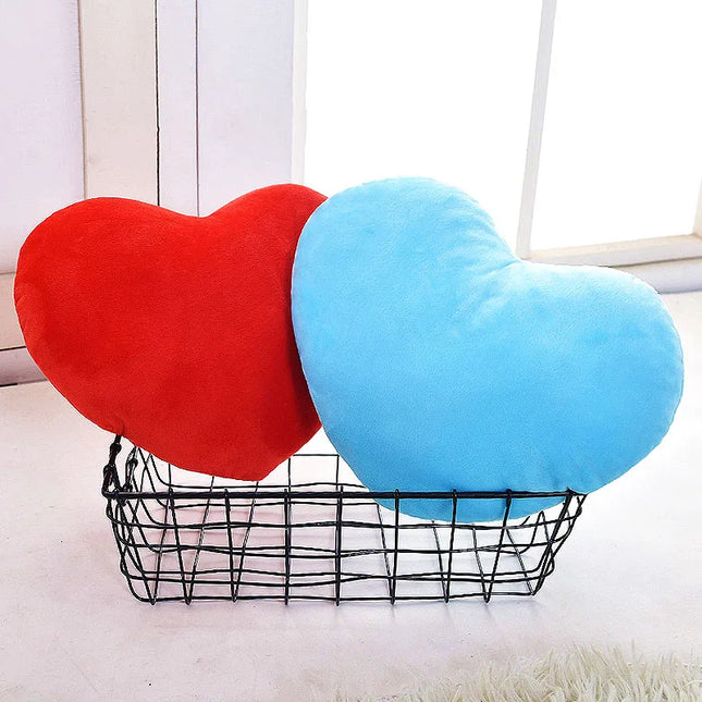 Coussin coeur rouge et bleu