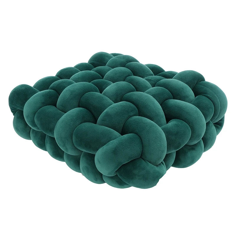 Coussin nœud carré vert