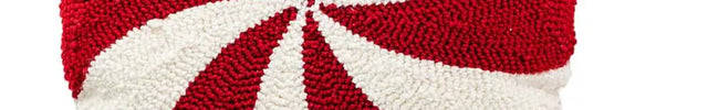 Coussin rond de bonbon rayé rouge et blanc pour enfant