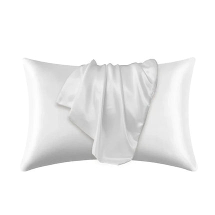 Housse de coussin en soie blanc