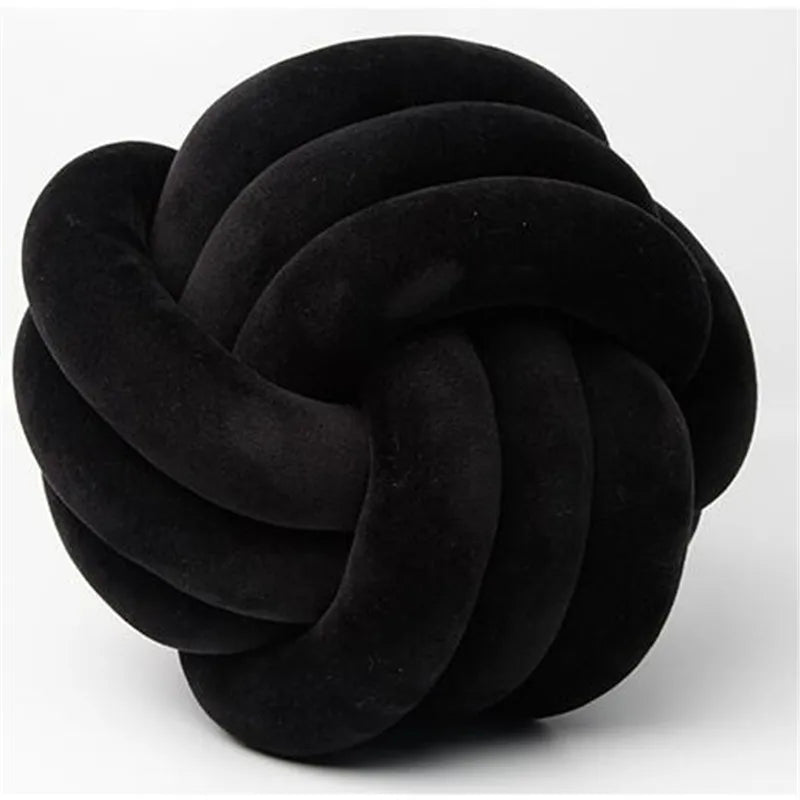 Coussin nœud rond noir