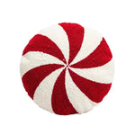 Coussin rond de bonbon rayé rouge et blanc - Vignette | EspaceCoussin