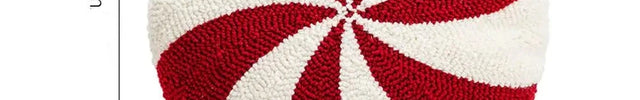 Coussin rond de bonbon rayé rouge et blanc dimensions