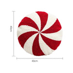 Coussin rond de bonbon rayé rouge et blanc - Vignette | EspaceCoussin