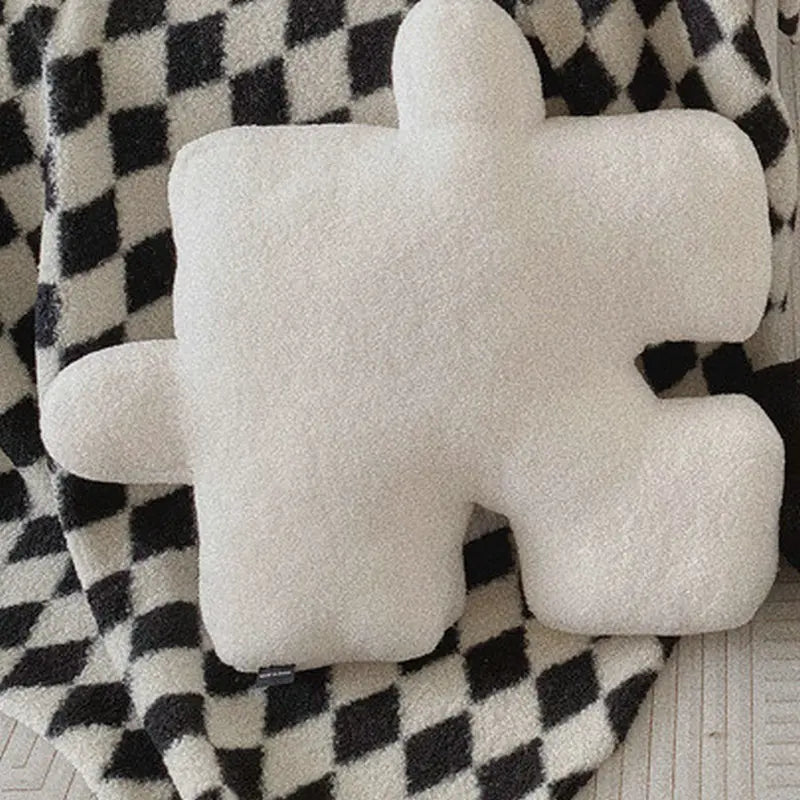 Coussin enfant puzzle blanc