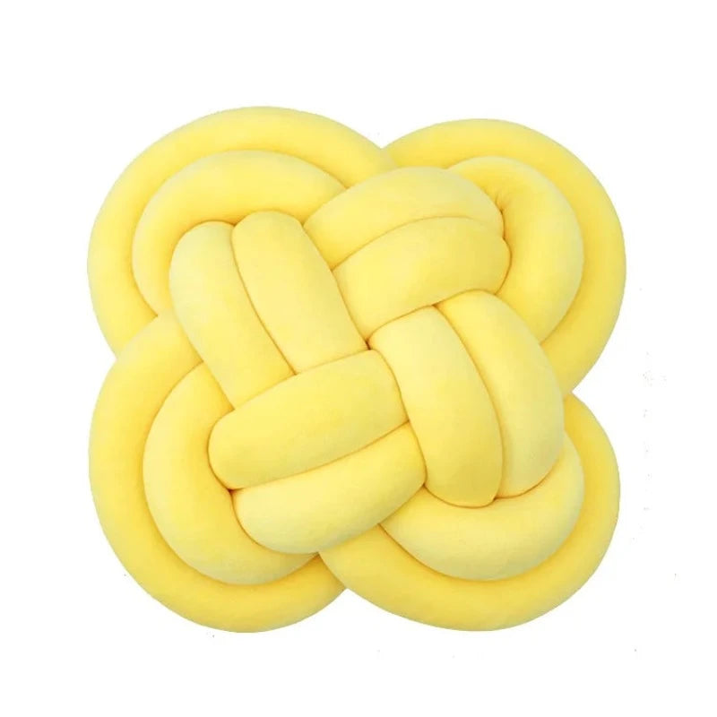 Coussin nœud pour canapé jaune