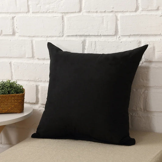 Housse de coussin multicolore noir