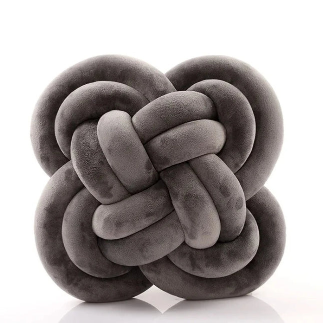 Coussin nœud pour canapé gris