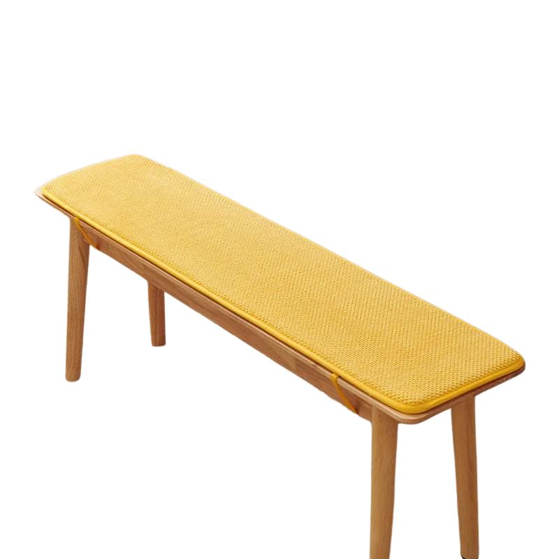 Coussin banquette en tissu côtelé antidérapant jaune