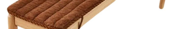 Coussin banquette épais en peluche à longue bande marron