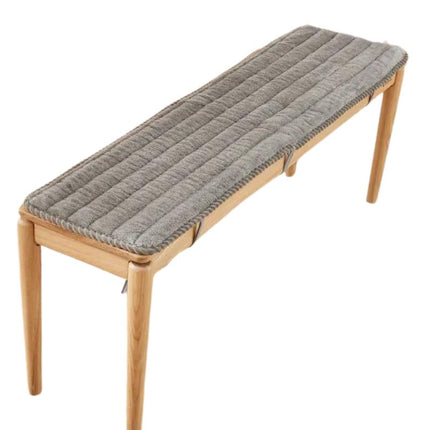 Coussin banquette épais en peluche à longue bande gris