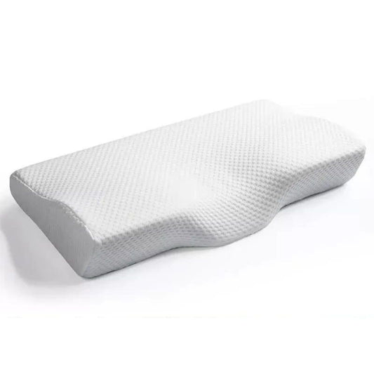 Coussin cervical en mousse pour dormir sur fond blanc