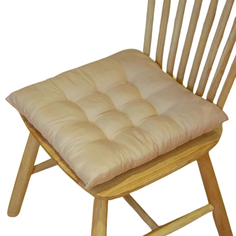 Coussin de chaise carré avec attaches beige